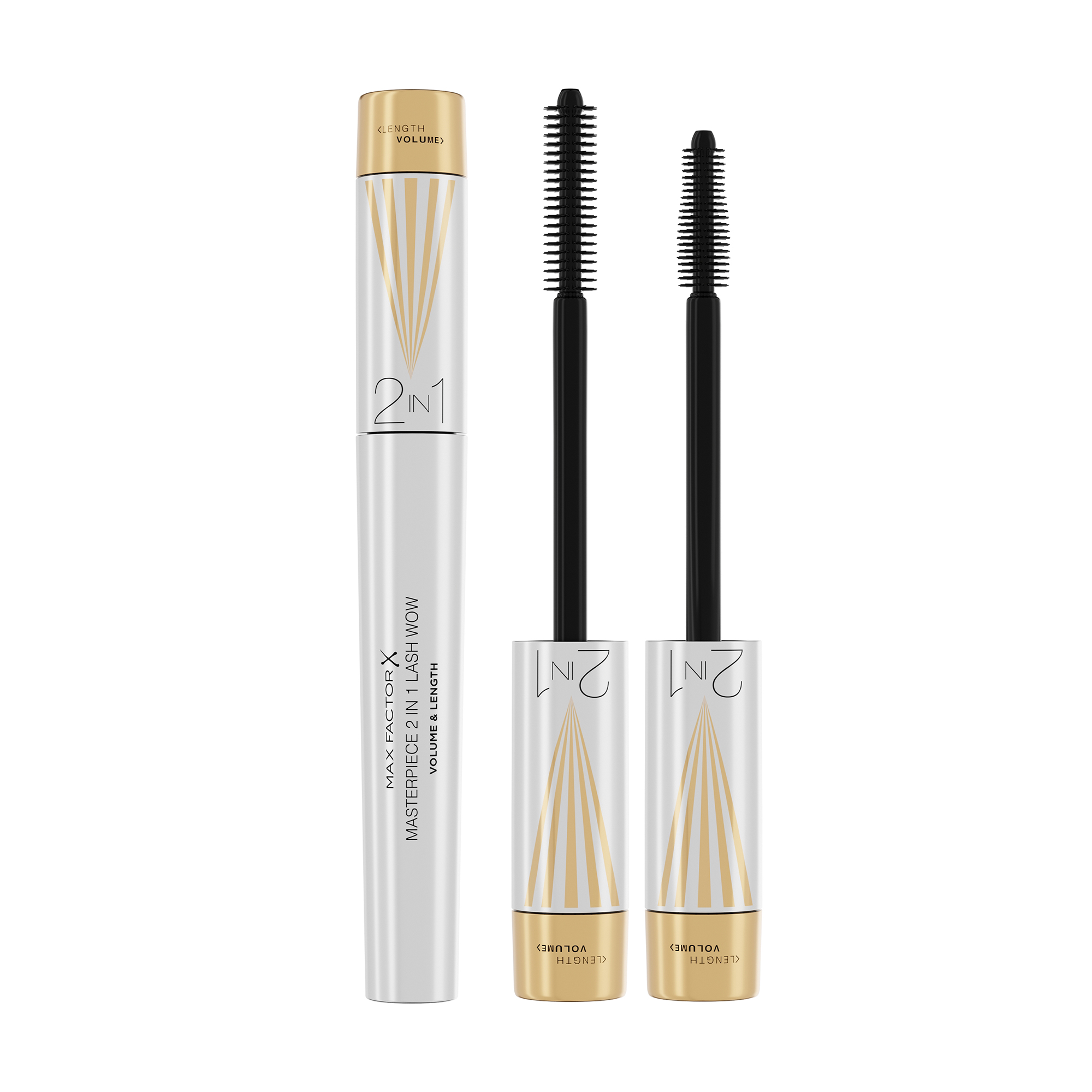 Туш для вій Max Factor Masterpiece 2 In 1 Lash Wow Volume &amp; Length Mascara Об'єм та подовження, Black, 7 мл
